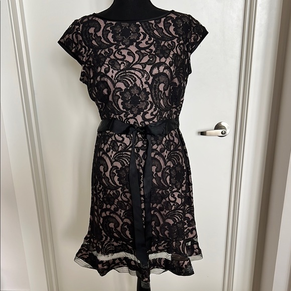 Black Sheath Dress with Flutter Sleeves - Picture 1 of 4